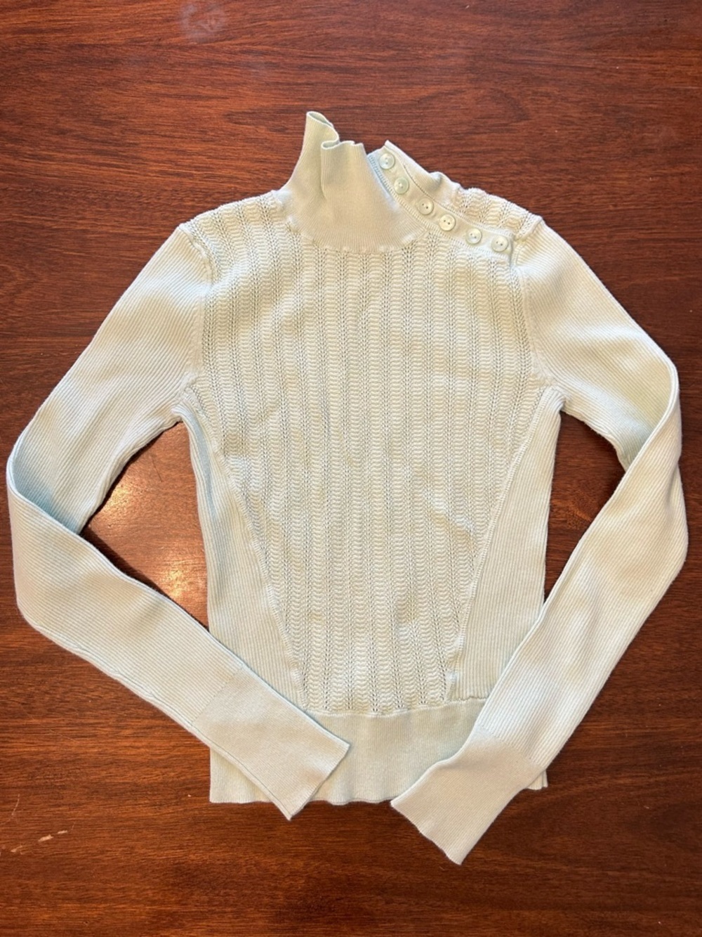 Victoria's Secret Sage Button-Shoulder Turtleneck Sweater XS